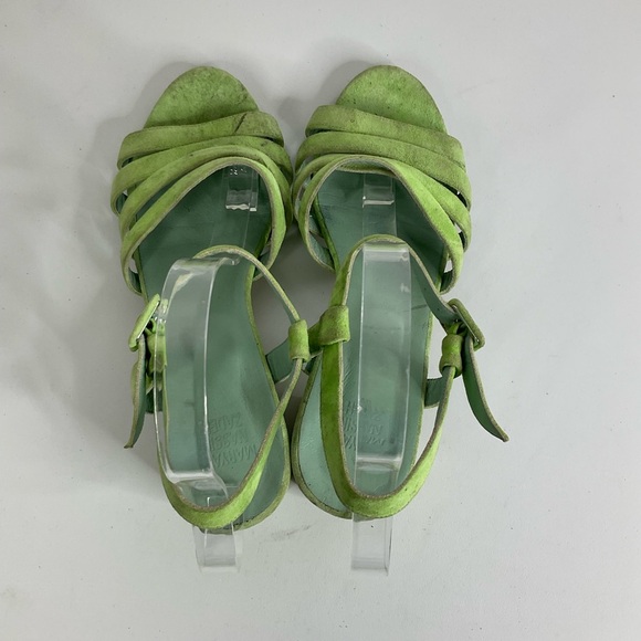 Maryam Nassir Zadeh Palma High Sandals Green Suede Size 40 - Picture 6 of 9